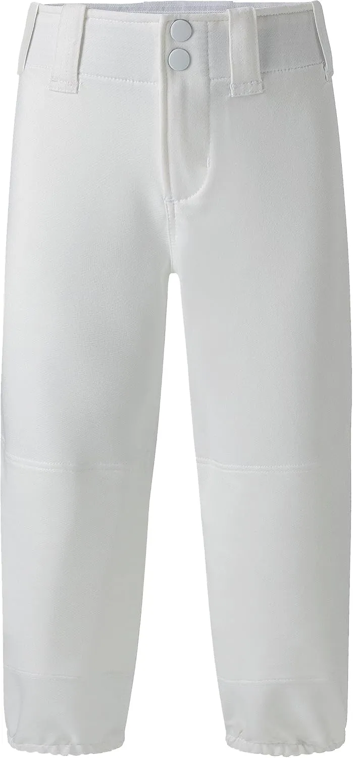 Willit Girls' Softball Pants Kids' Youth Baseball Pant Belted Low Rise Fastpitch Pants with Pockets