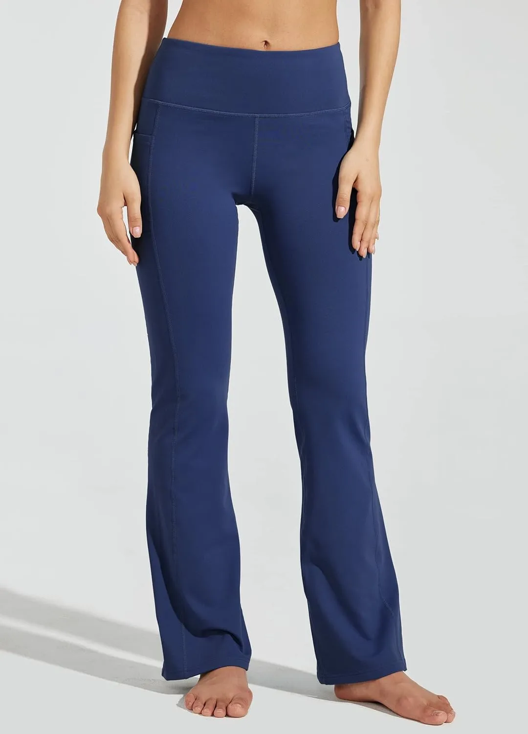 Willit Women's Fleece Lined Pants Yoga Bootcut Thermal Winter Pants High Waisted Flare Leggings Water Resistant
