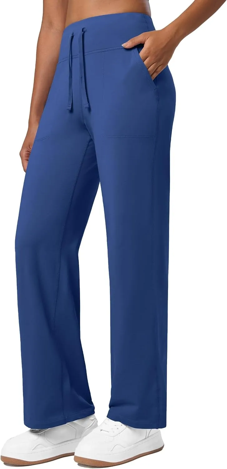 Willit Women's Fleece Lined Wide Leg Thermal Yoga Winter Pants with Pockets High Waist Comyf Casual Lounge Pants