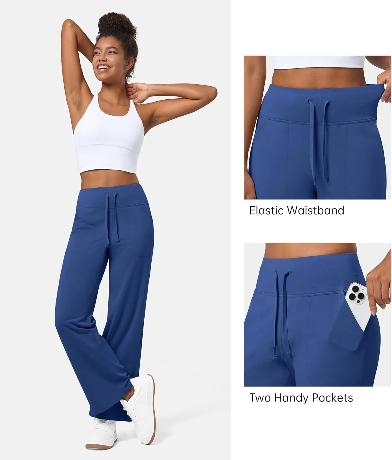 Willit Women's Fleece Lined Wide Leg Thermal Yoga Winter Pants with Pockets High Waist Comyf Casual Lounge Pants