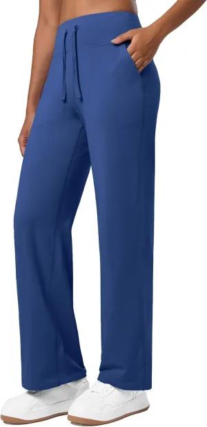 Willit Women's Fleece Lined Wide Leg Thermal Yoga Winter Pants with Pockets High Waist Comyf Casual Lounge Pants