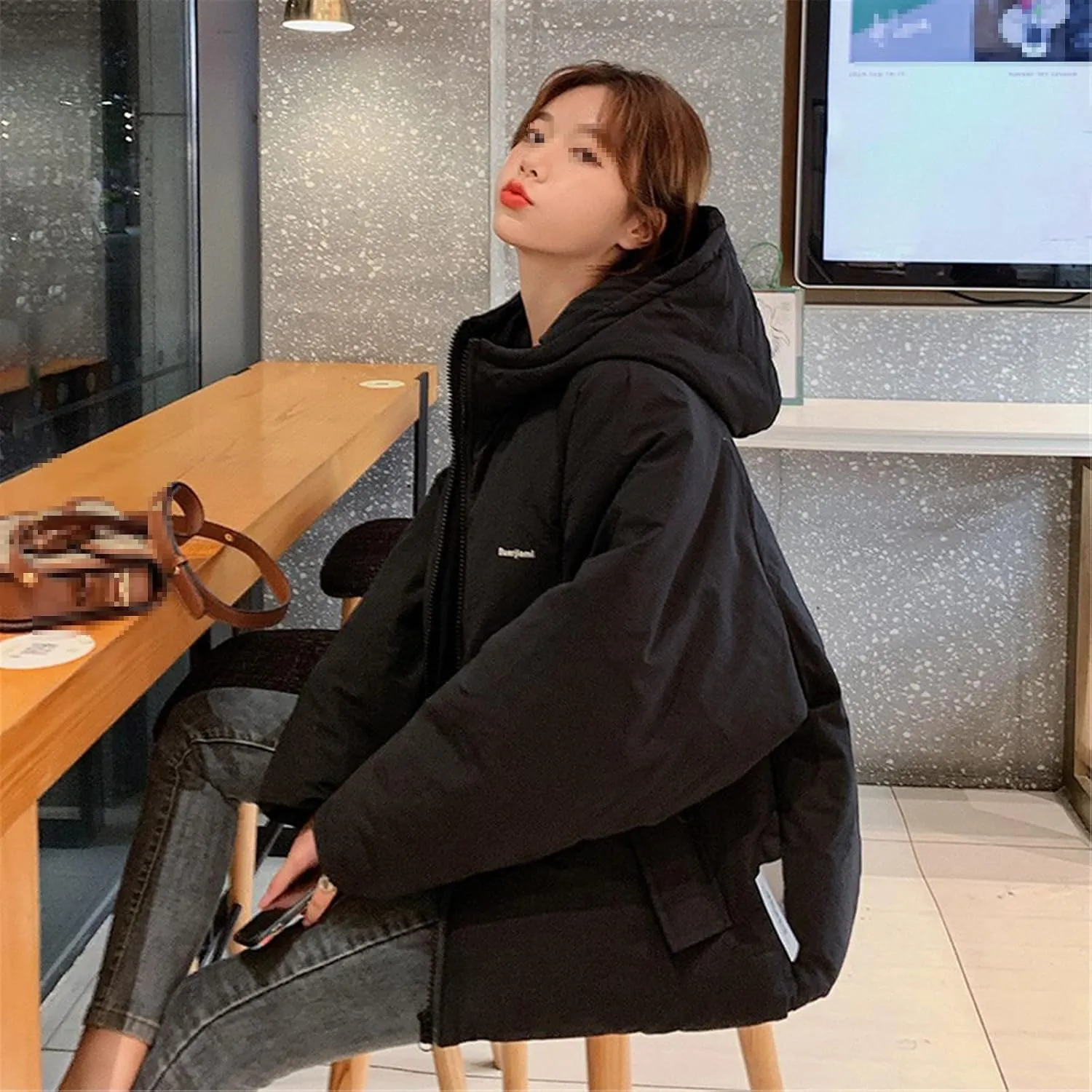 Winter Down Jacket Women Hooded Coat Female Thick Cotton Padded Ladies Overcoat Plus Size Casual Loose Parka