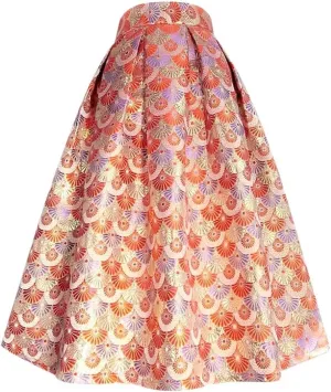 Wjnvfioo Spring Korean High Waist Pleated Long Midi Skirts for Party