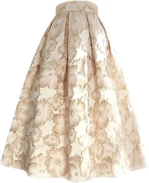 Wjnvfioo Spring Women Clothes Rose Floral Print High Waist Long Midi Skirt