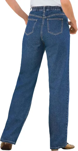 Woman Within Plus Size Perfect Cotton Back Elastic Denim Jean