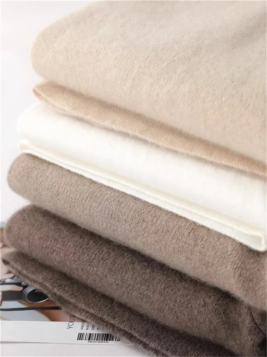 Women Knitted Pants High Waist Wool Wide Leg Sweatpants Straight Loose Trousers