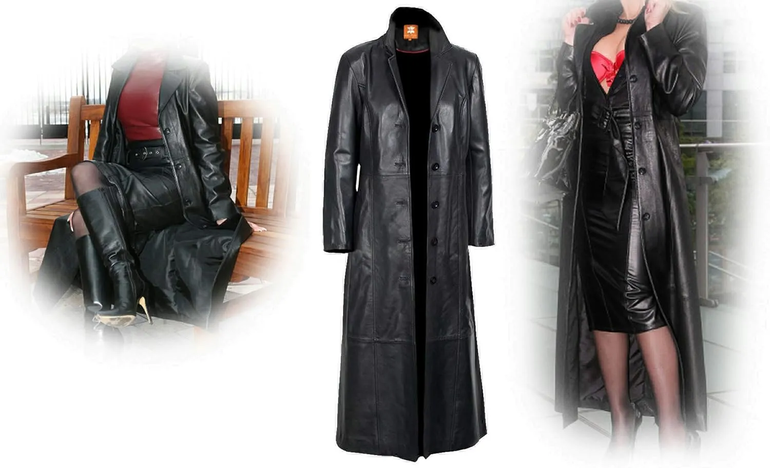 Women Leather Overcoat | 60s Revamped Style | Black Soft Sheepskin Trench Coat