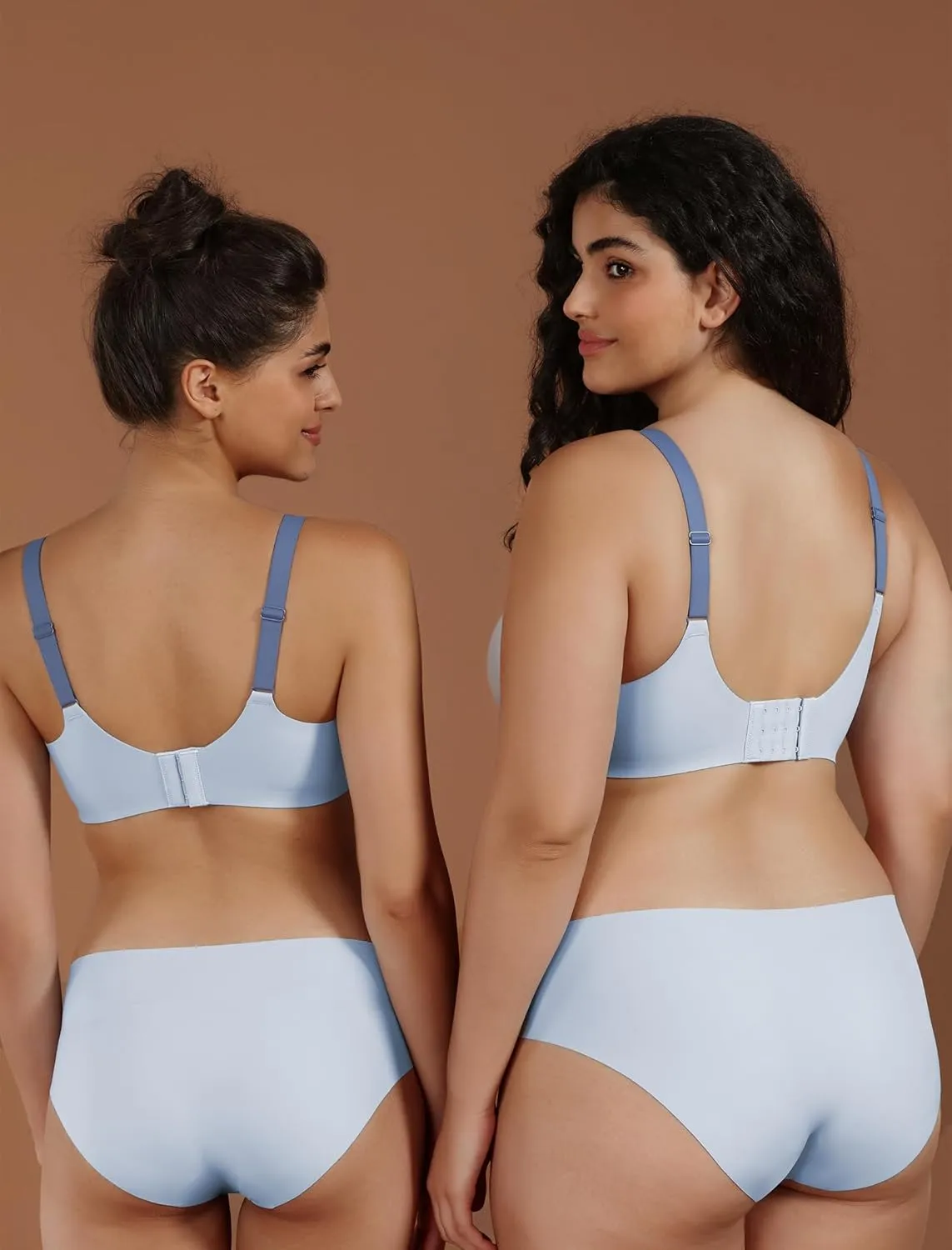 Women No Underwire Bra Comfort Seamless Full Coverage Mesh Bralette Bra with Adjustable Contrast Color Strap S-4XL