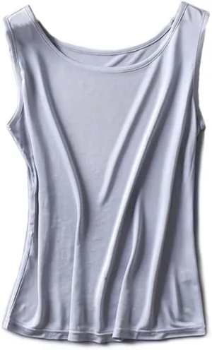 Women Silk Tank Top Crewneck Under Shirts Basic Undershirts Sleeveless Shirt
