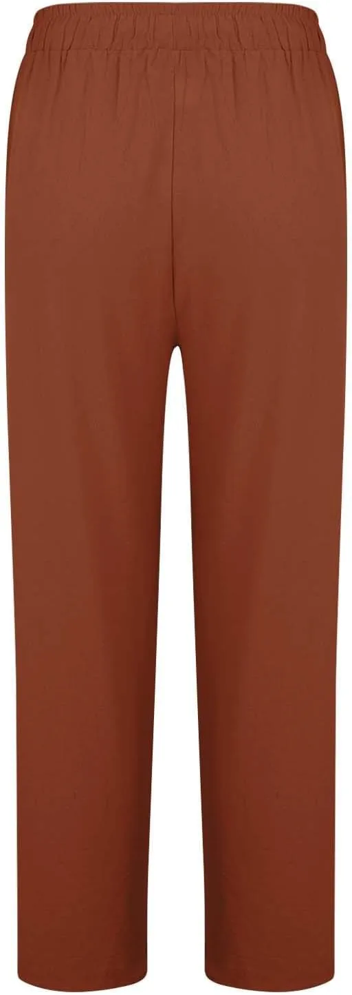 Womens Cotton Linen Pants Pants Fashion Drawstring Elastic Trousers Comfy Sports Athletic Lounge Pants with Pockets