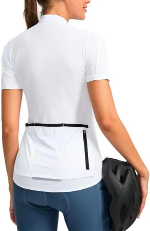 Women's Cycling Jersey Short Sleeve Bike Shirts Full Zipper Bicycle Biking Tops with Pockets Road Mountain Riding