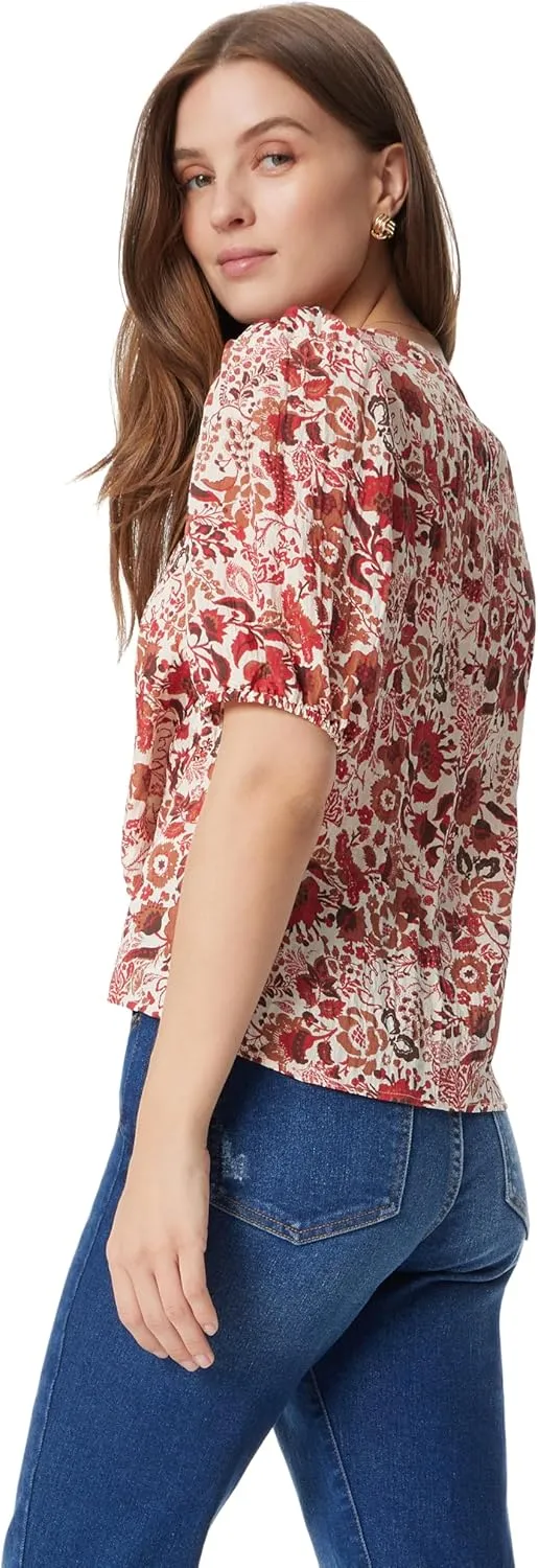 Women's Dakota Puff Short Sleeve Shirred Front Top Standard