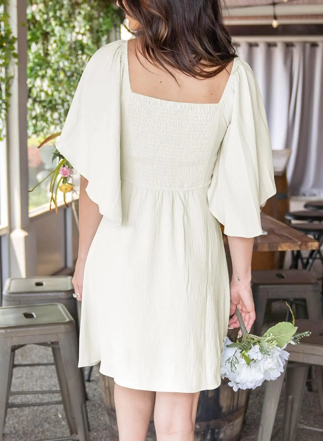 Womens Dresses 2024 Spring Summer Deep V Neck Elegant Bow tie Mini Dress S-XL