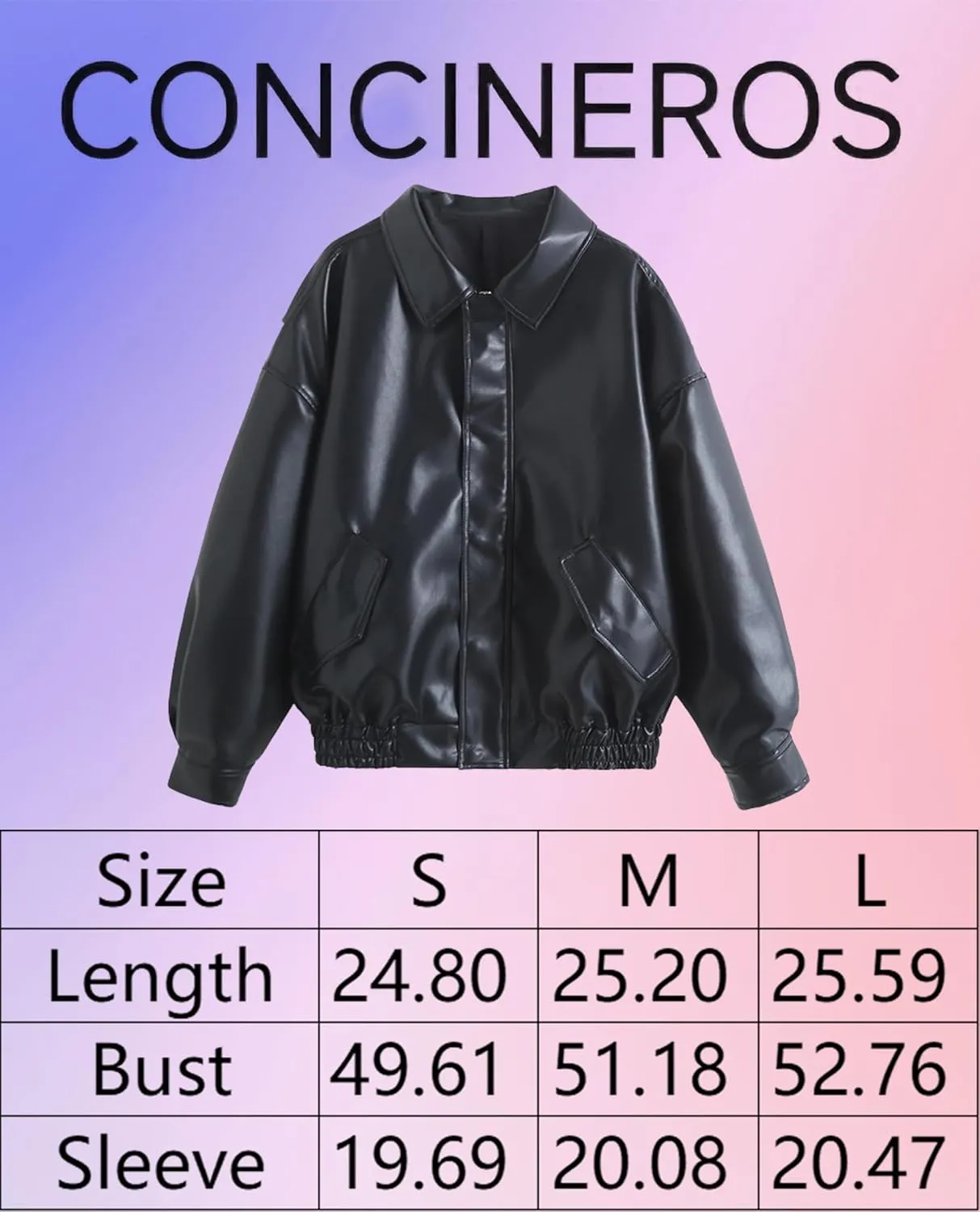 Women's Faux Leather Jacket Zip Up Short Fitted Slim Coat Bomber Jacket Women