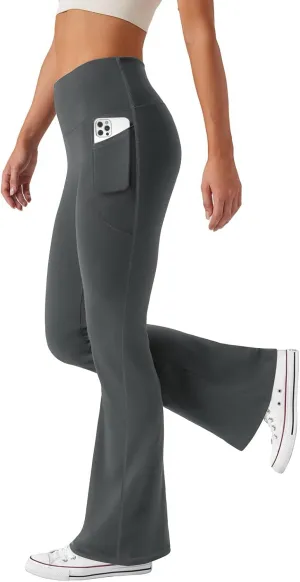 Women's Flare Yoga Pants with Pockets High Waist Casual Bell Bottom Bootcut Leggings