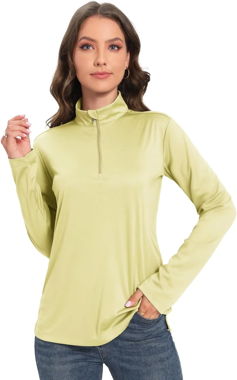 Womens Golf Shirt Quick Dry Long Sleeve Tennis Tops UPF50  Collared Golf Polo Shirts for Women