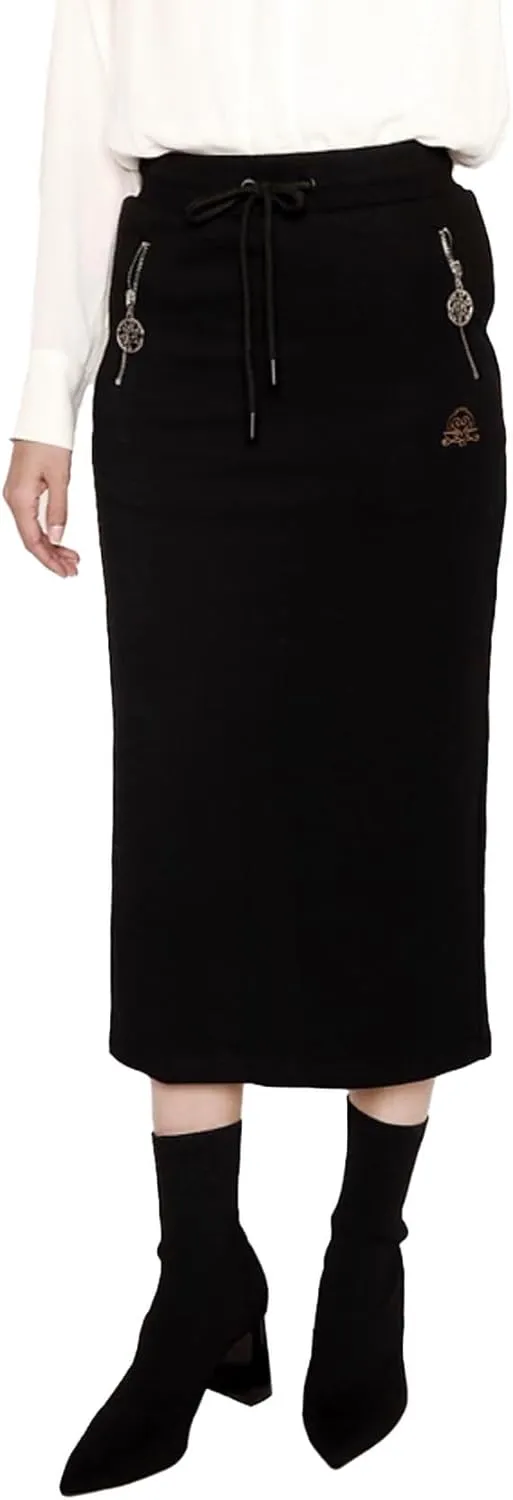 Women's Midi Pencil Skirt with Zip Pockets
