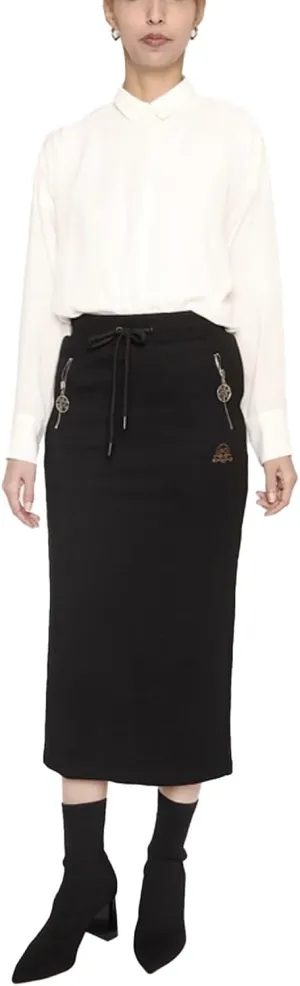 Women's Midi Pencil Skirt with Zip Pockets