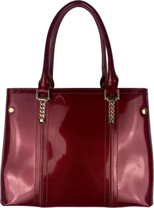 Women's Patent Leather Top Handle Large Tote Lady Shoulder Bag Handbag satchel-White