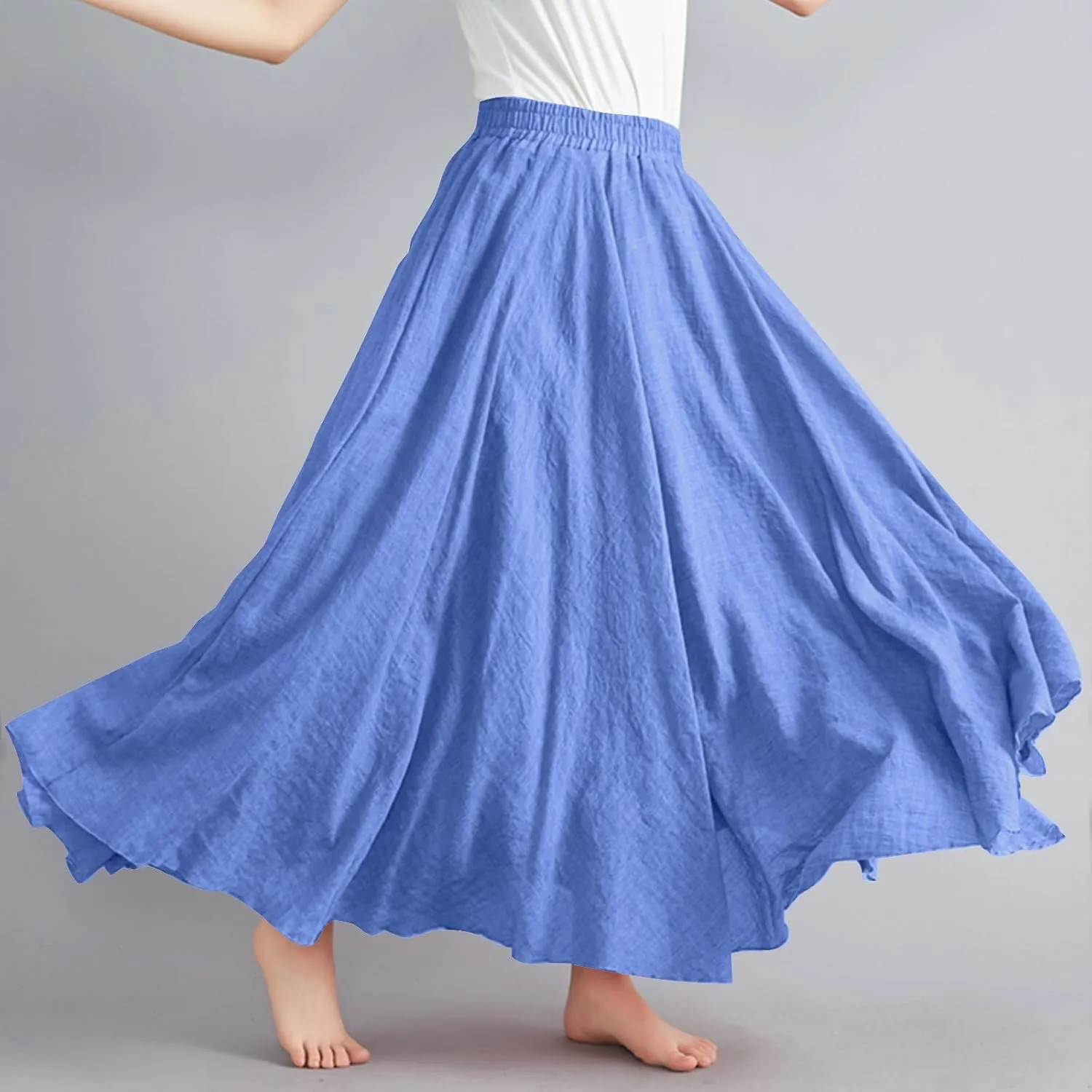 Women's Skirts Plus Size Maxi Flowy Baggy Skirt High Waisted A Line Long Skirts Solid Color Comfort Skirt 2025 New