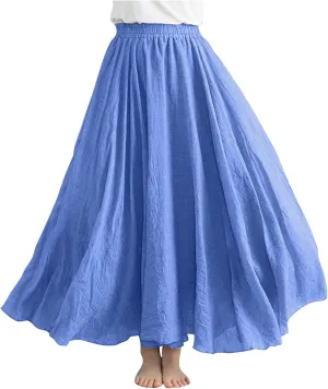 Women's Skirts Plus Size Maxi Flowy Baggy Skirt High Waisted A Line Long Skirts Solid Color Comfort Skirt 2025 New
