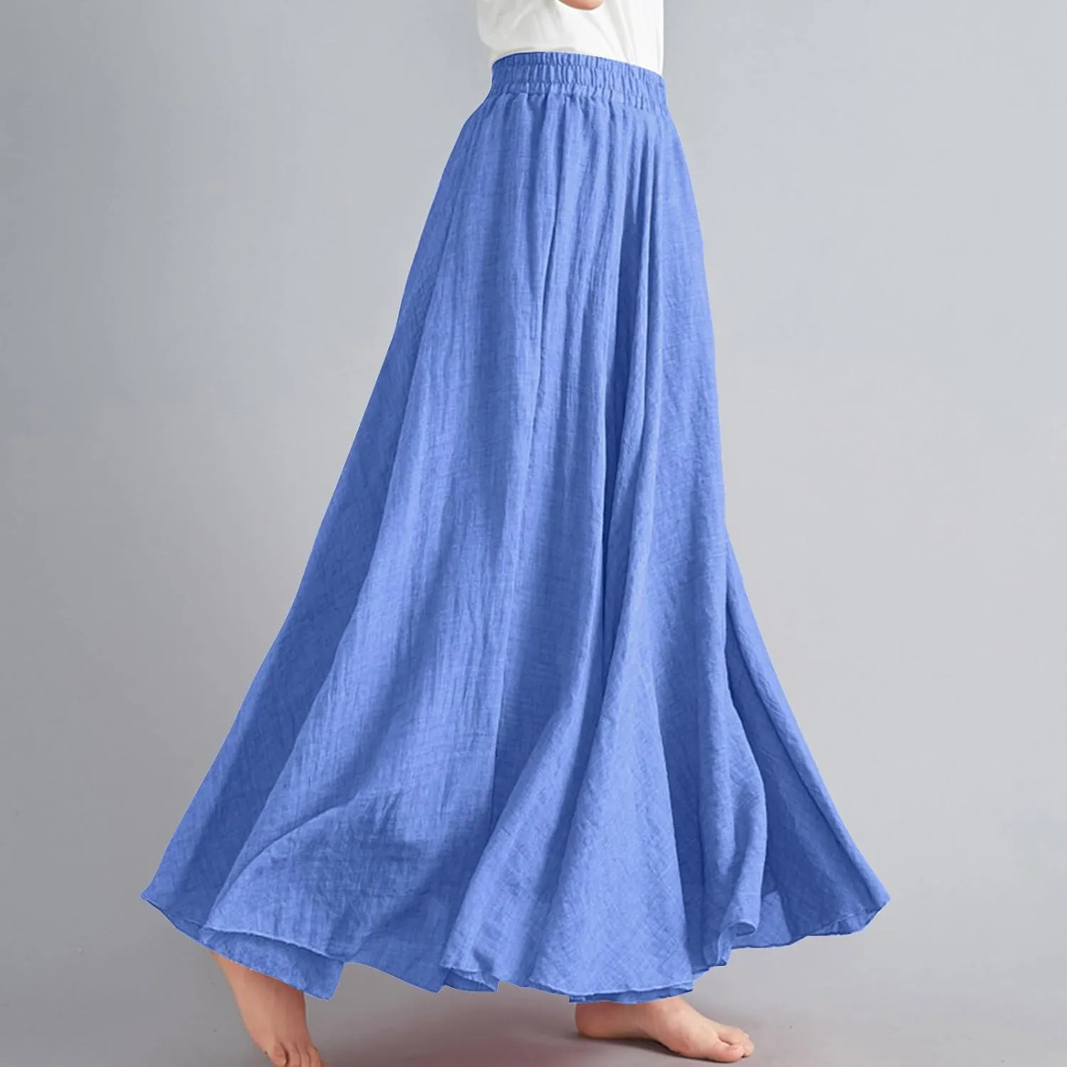 Women's Skirts Plus Size Maxi Flowy Baggy Skirt High Waisted A Line Long Skirts Solid Color Comfort Skirt 2025 New