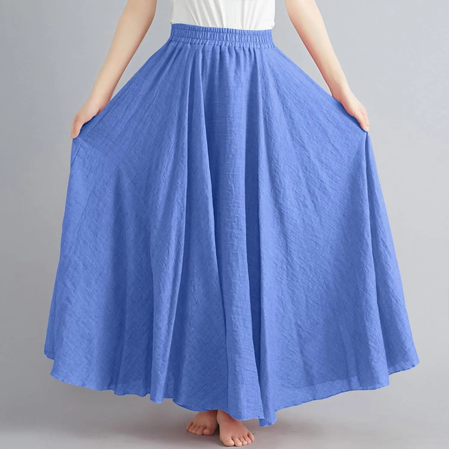 Women's Skirts Plus Size Maxi Flowy Baggy Skirt High Waisted A Line Long Skirts Solid Color Comfort Skirt 2025 New