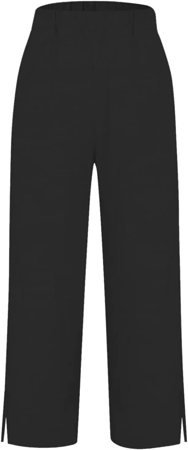 Womens Summer Flowy Linen Pants Going Out Hawaiian Beach Active Athletic Sweatpants Trendy High Waist Casual Trousers