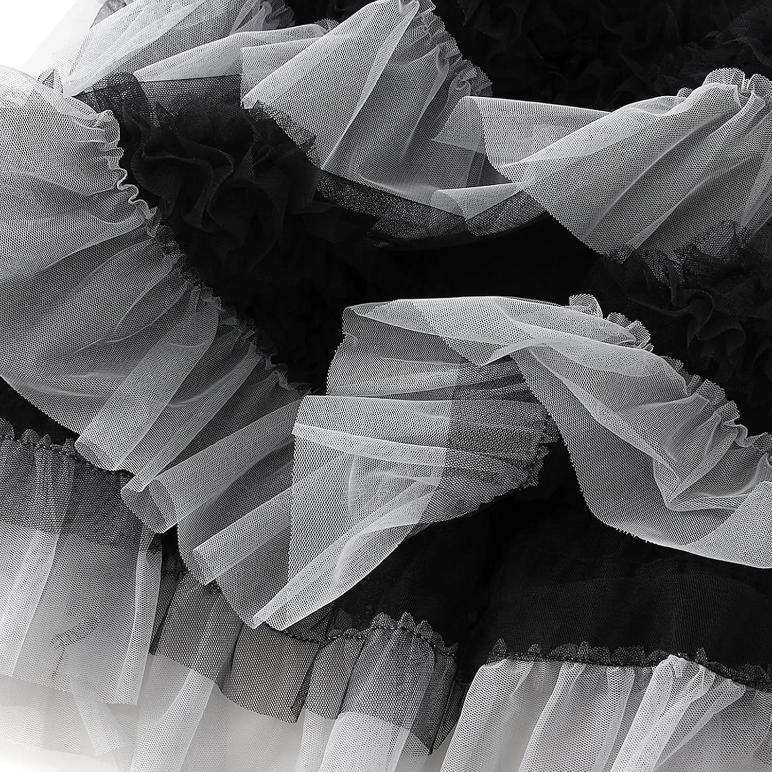 Women's Tulle Midi Skirt Elastic High Waist Layered Pleated Mesh Flowy A-Line Prom Party Long Tutu Skirts