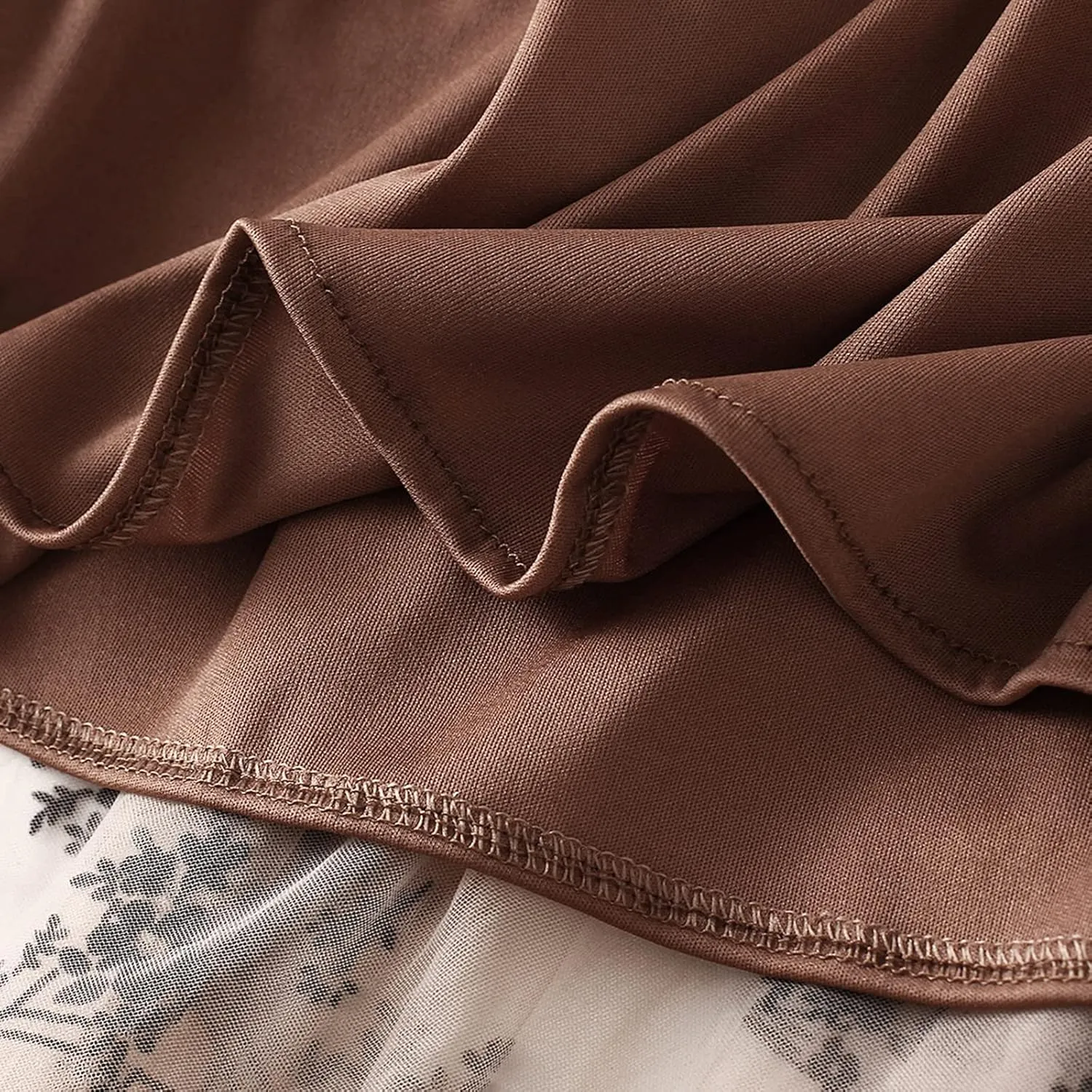 Women's Tulle Midi Skirt Elastic High Waist Layered Pleated Mesh Flowy A-Line Prom Party Long Tutu Skirts