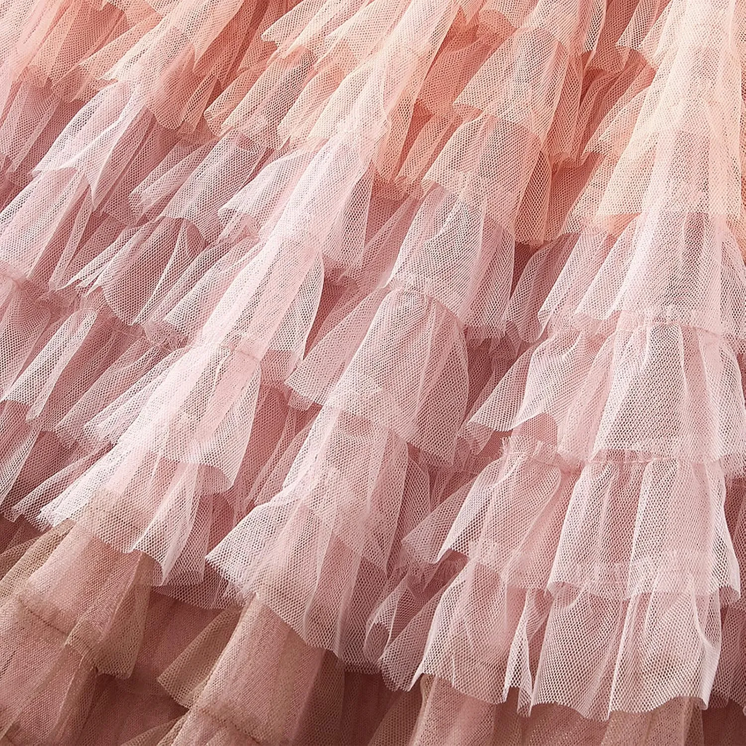 Women's Tulle Midi Skirt Elastic High Waist Layered Pleated Mesh Flowy A-Line Prom Party Long Tutu Skirts