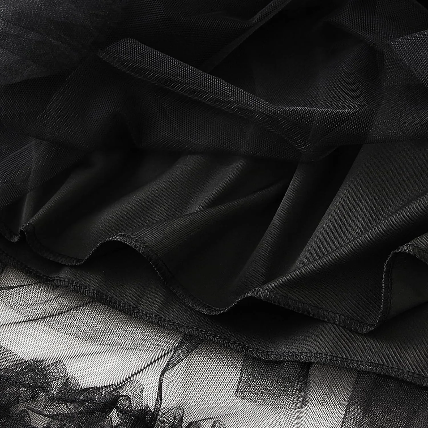 Women's Tulle Midi Skirt Elastic High Waist Layered Pleated Mesh Flowy A-Line Prom Party Long Tutu Skirts