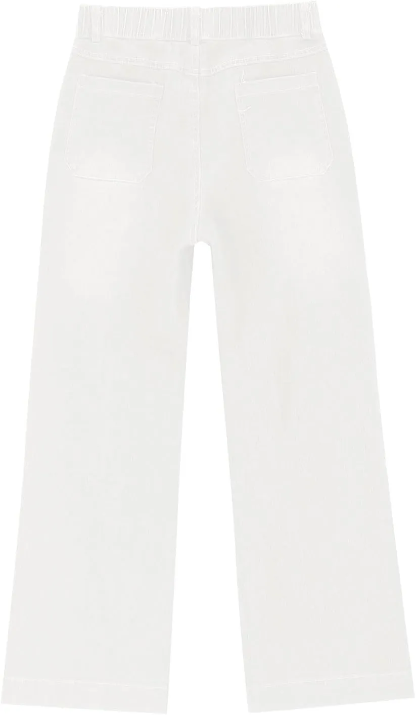 Women's Wide Leg Jeans Elastic High Waisted Palazzo Pants Trendy Loose Fit Dressy Casual Work Pants with Pockets