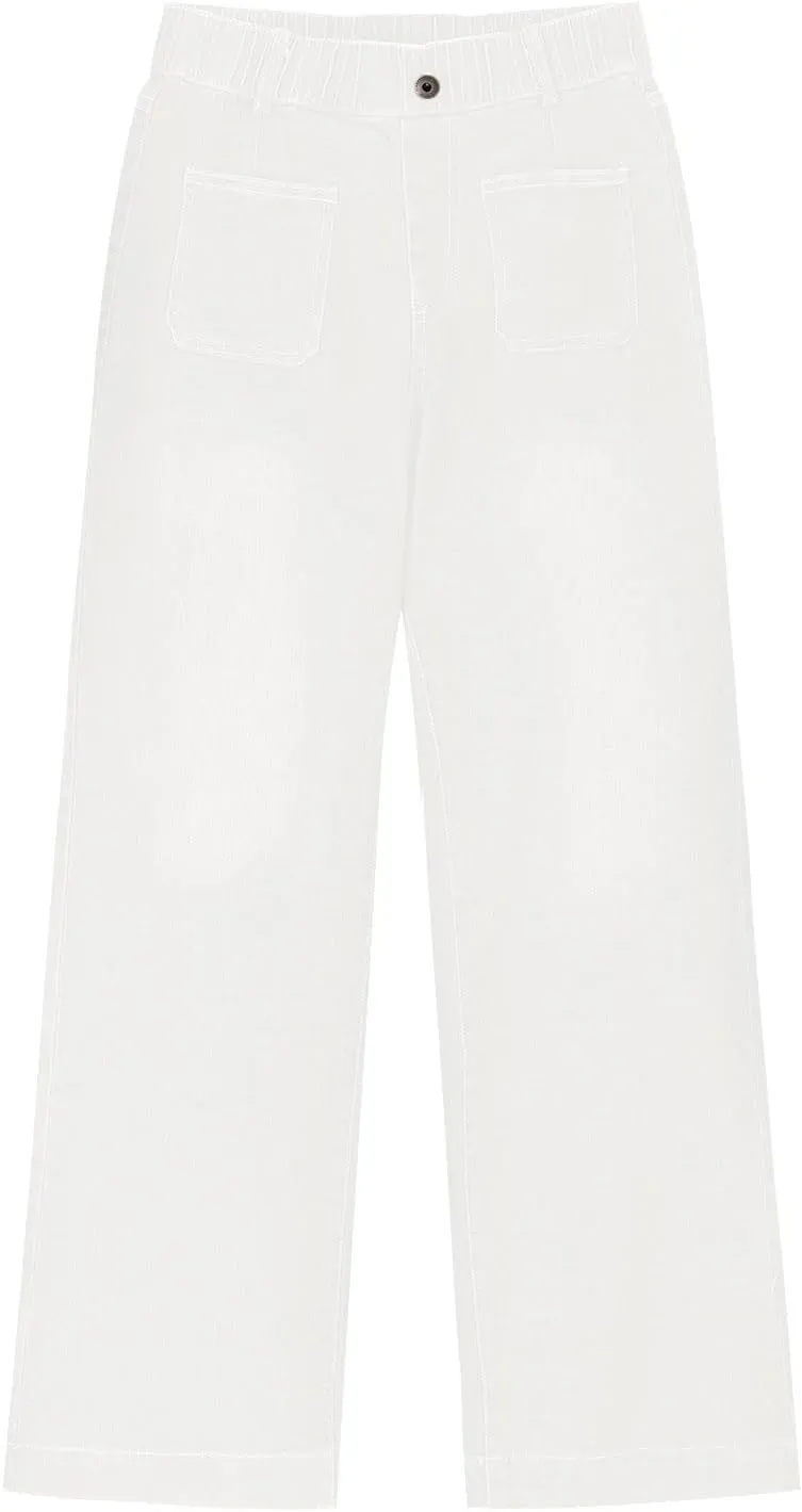 Women's Wide Leg Jeans Elastic High Waisted Palazzo Pants Trendy Loose Fit Dressy Casual Work Pants with Pockets