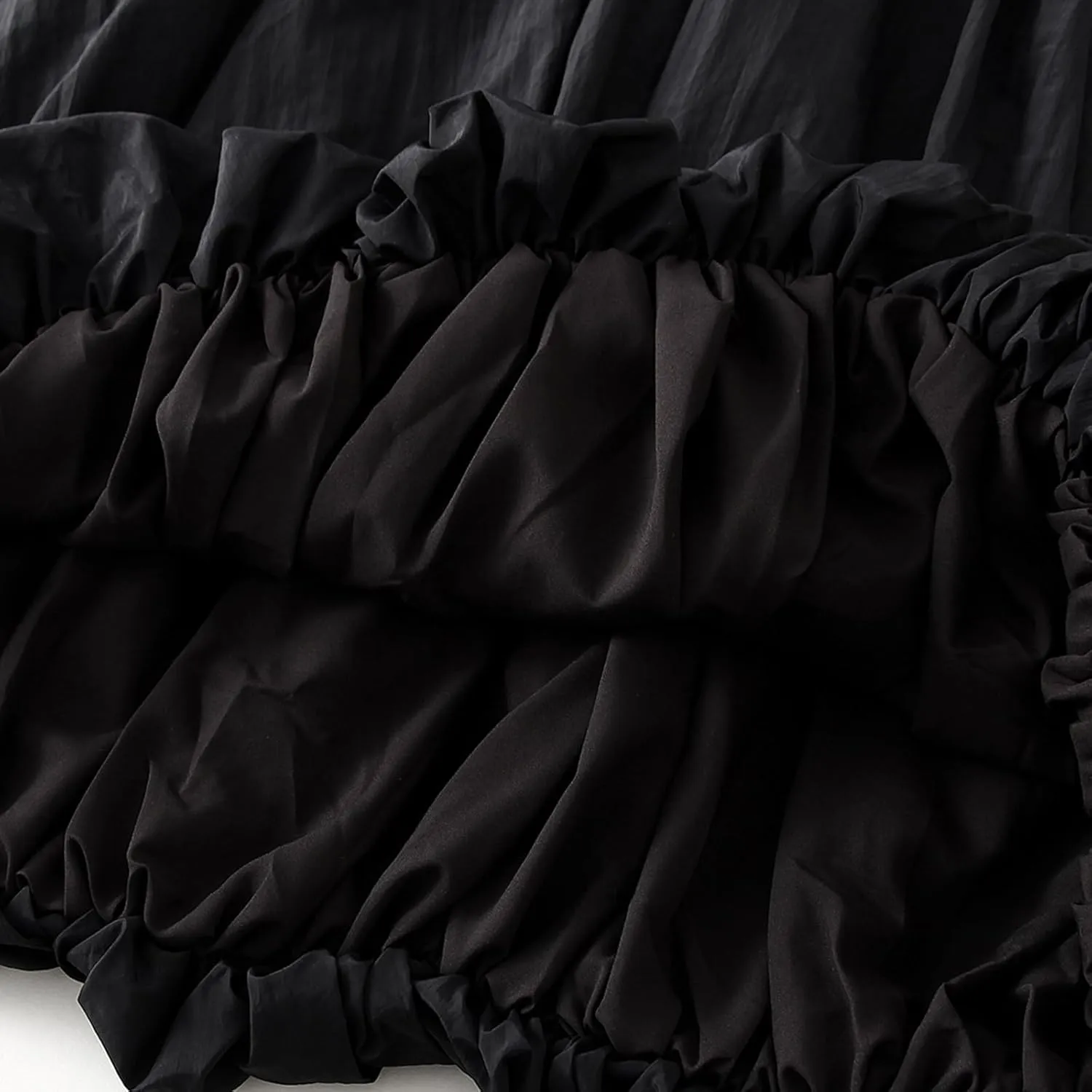 Women's Y2k Bubble Maxi Skirt Elastic Waist Puffy Hem Skirt Casual A Line Flowy Long Flower Bud Skirts