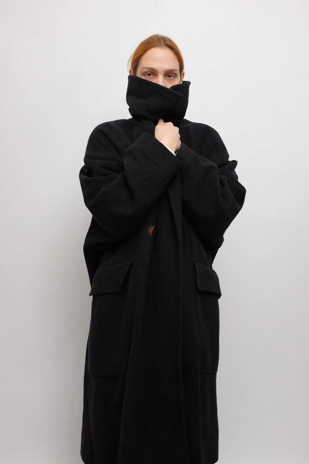 WOOL MAXI VINTAGE OVERSIZE COAT