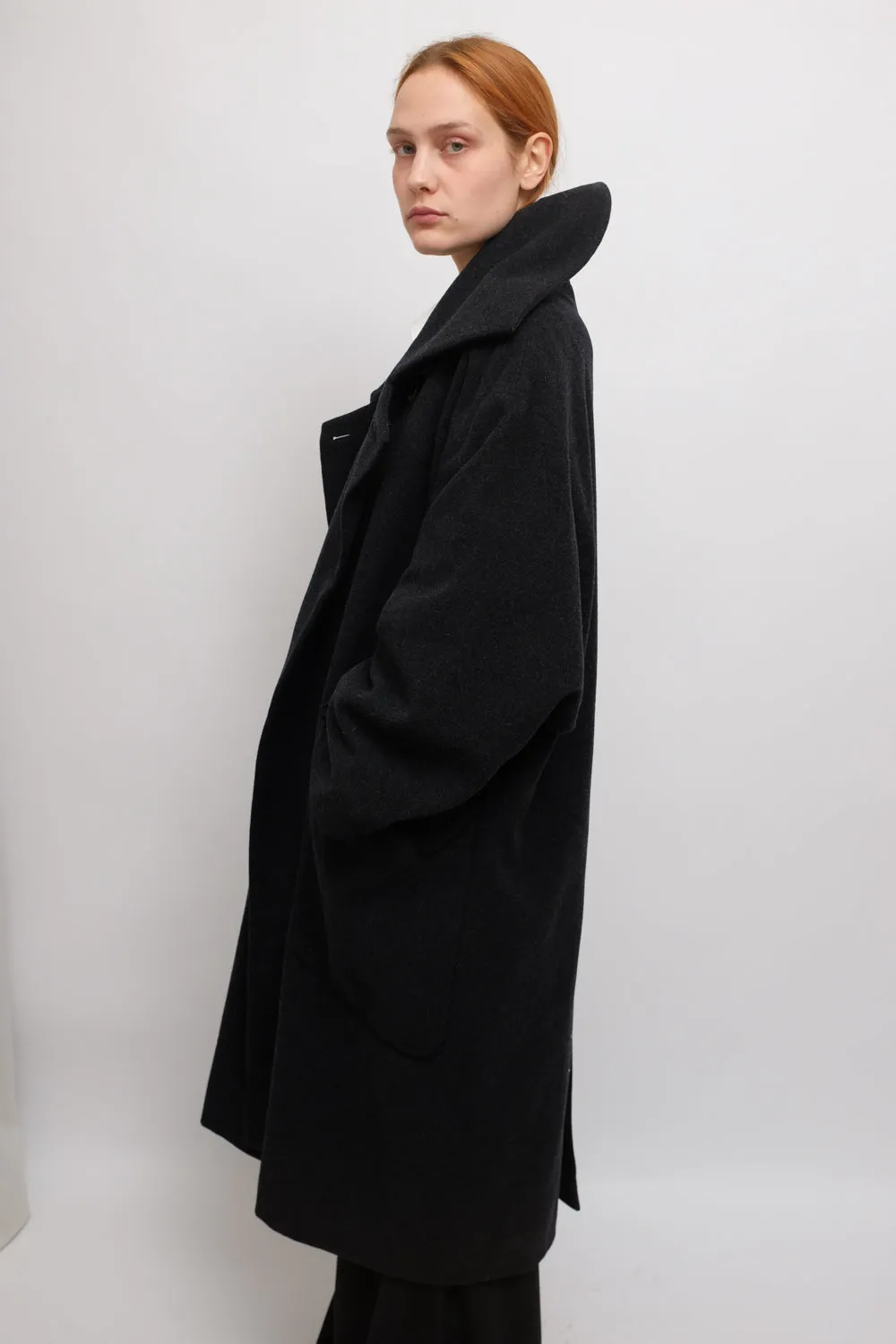 WOOL MAXI VINTAGE OVERSIZE COAT