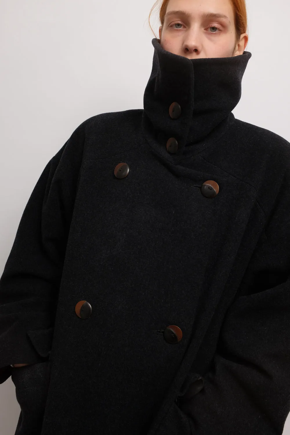 WOOL MAXI VINTAGE OVERSIZE COAT