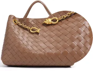Woven leather bag for women woven hand crossbody top tote bag, handle hobo woven shoulder hold