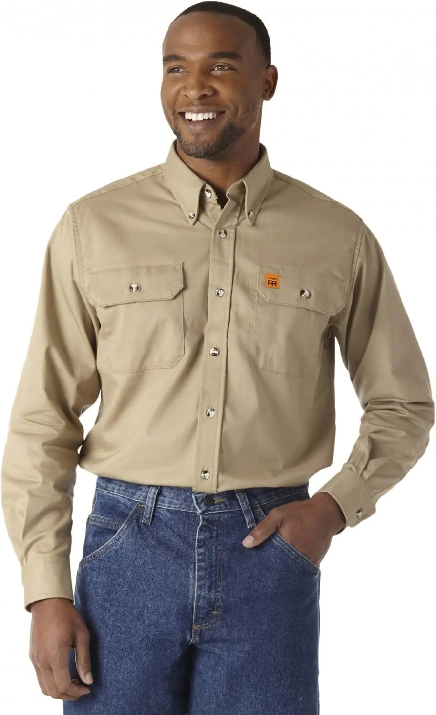 Wrangler Men's Riggs Workwear Flame Resistant Two Pocket Work Shirt