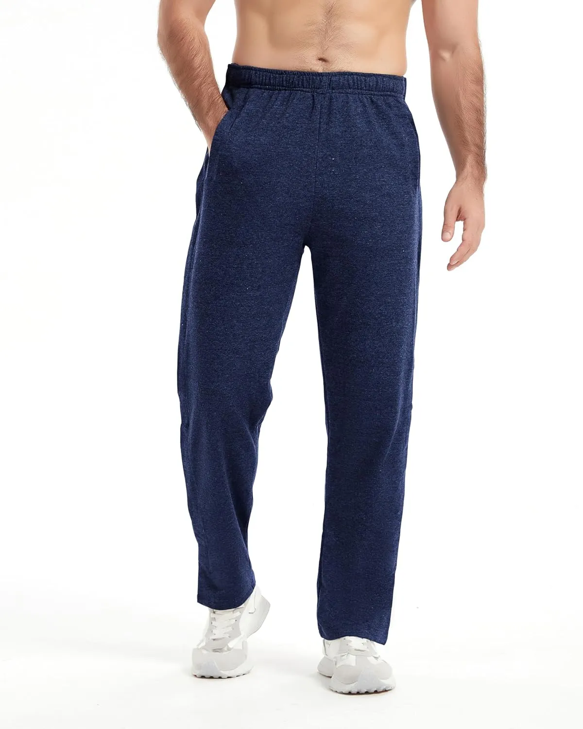 WZIKAI Men's Tear Away Pants Casual Side Snap Open Sweatpants Loose Fit Post Surgery Pants with Pockets