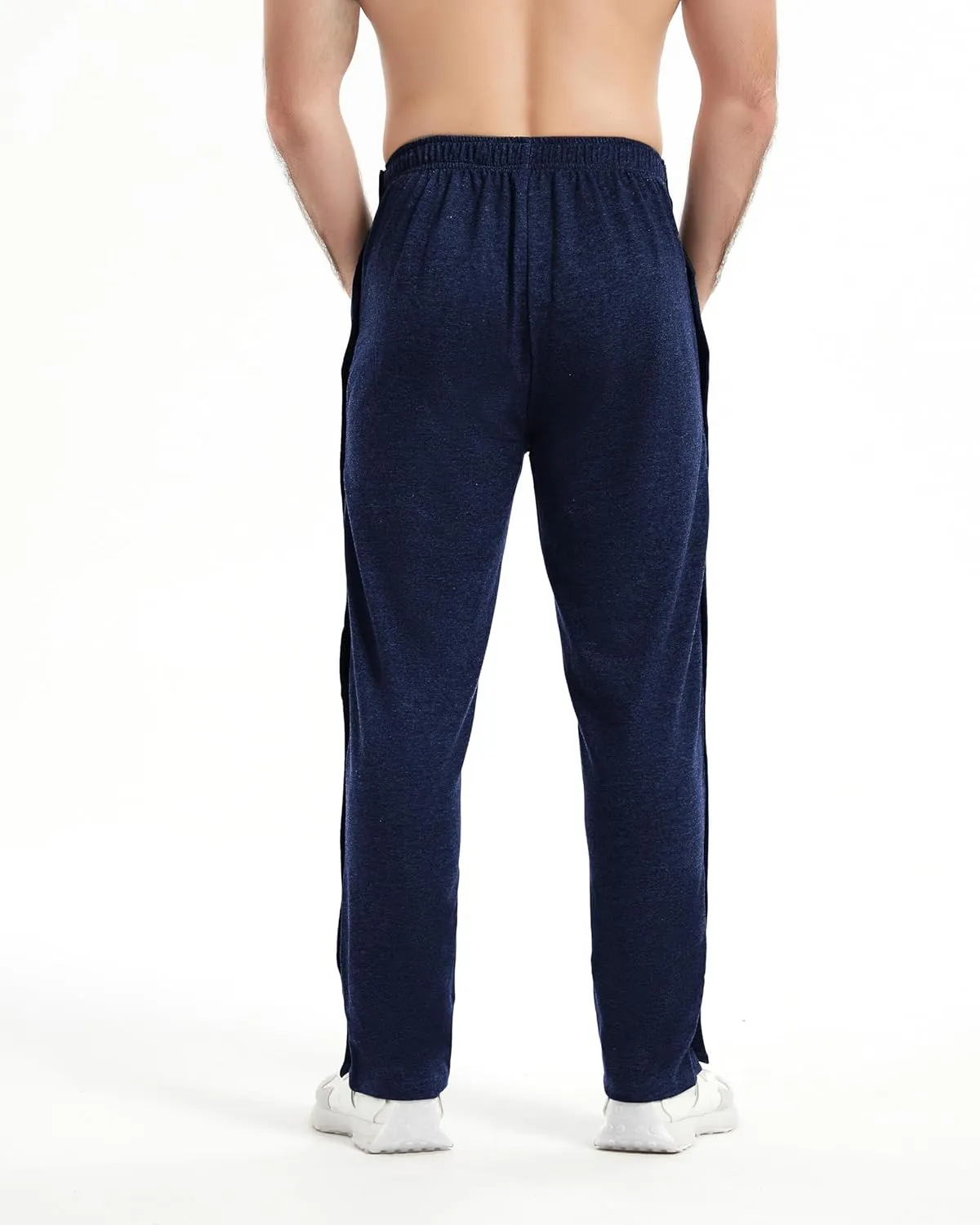 WZIKAI Men's Tear Away Pants Casual Side Snap Open Sweatpants Loose Fit Post Surgery Pants with Pockets
