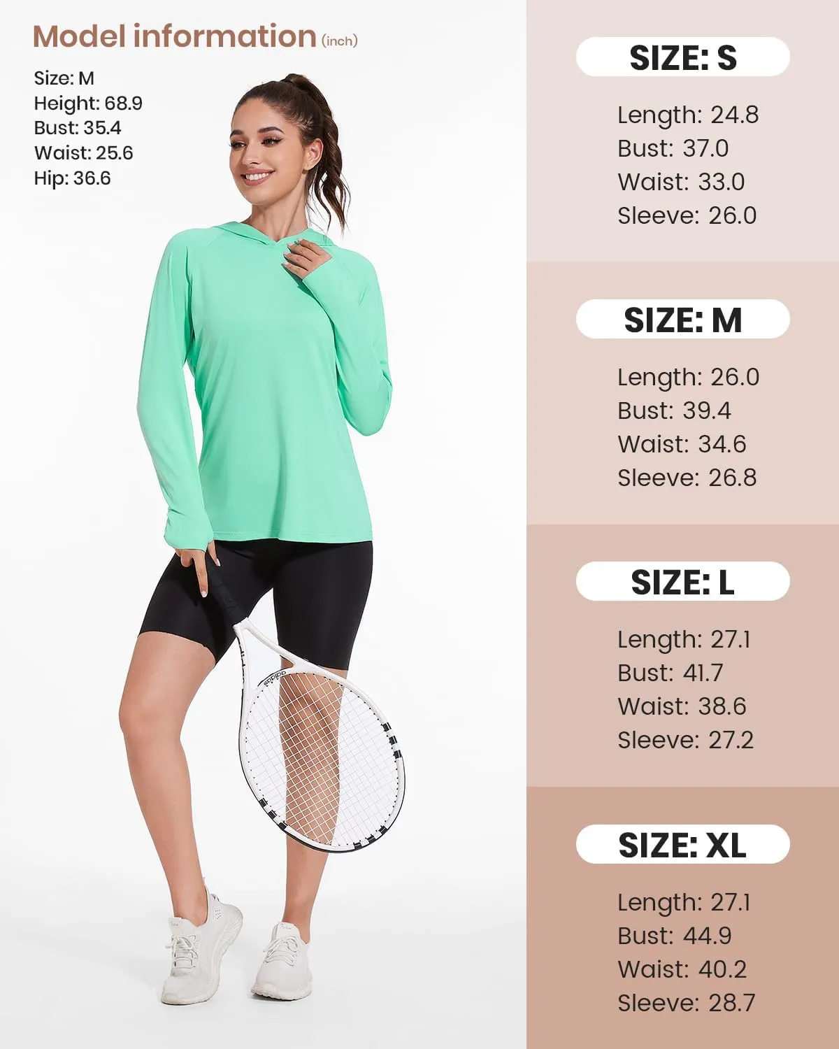 Xelky Women's Hoodie Long Sleeve Sun Shirts Lightweight UV Protection Hooded Shirt Athletic Hoodie with Thumb Hole