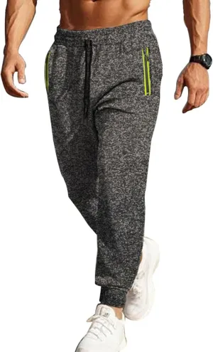 Xiaojmake Mens Marled Fleece Sweatpant Elastic Waist Drawstring Sweatpant Slim Fit Workout Training Gym Jogger Athletic Pant
