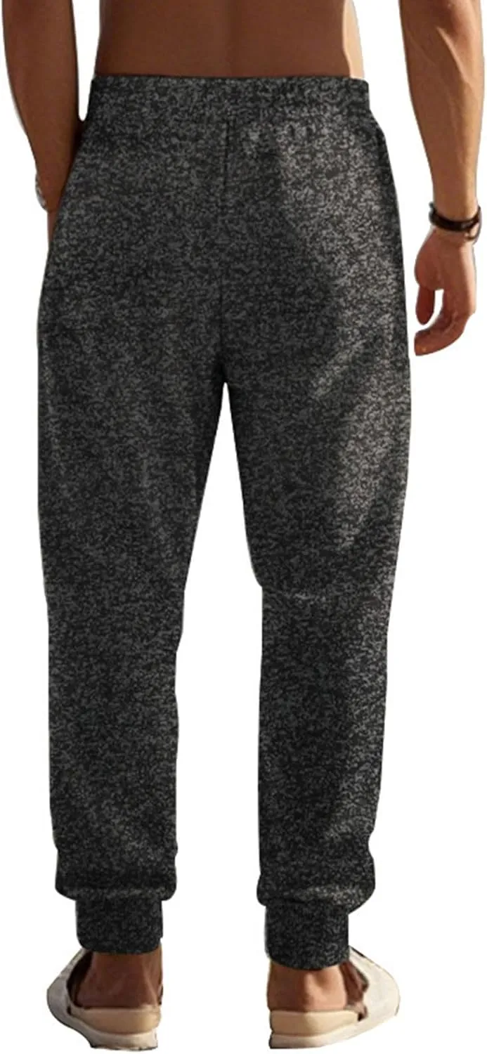 Xiaojmake Mens Marled Fleece Sweatpant Elastic Waist Drawstring Sweatpant Slim Fit Workout Training Gym Jogger Athletic Pant