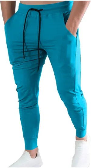 Xiaojmake Mens Tapered Jogger Casual Drawstring Elastic Waist Workout Sweatpants Slim Fit Gym Training Running Track Pants