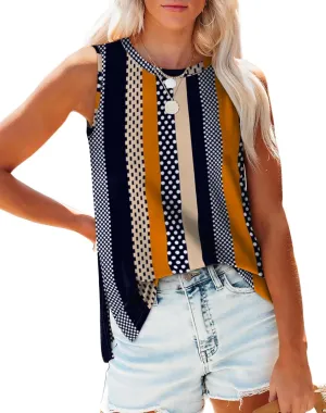 XIEERDUO Womens Tank Tops Crewneck Loose Fit Basic Casual Summer Side Split Sleeveless Shirts