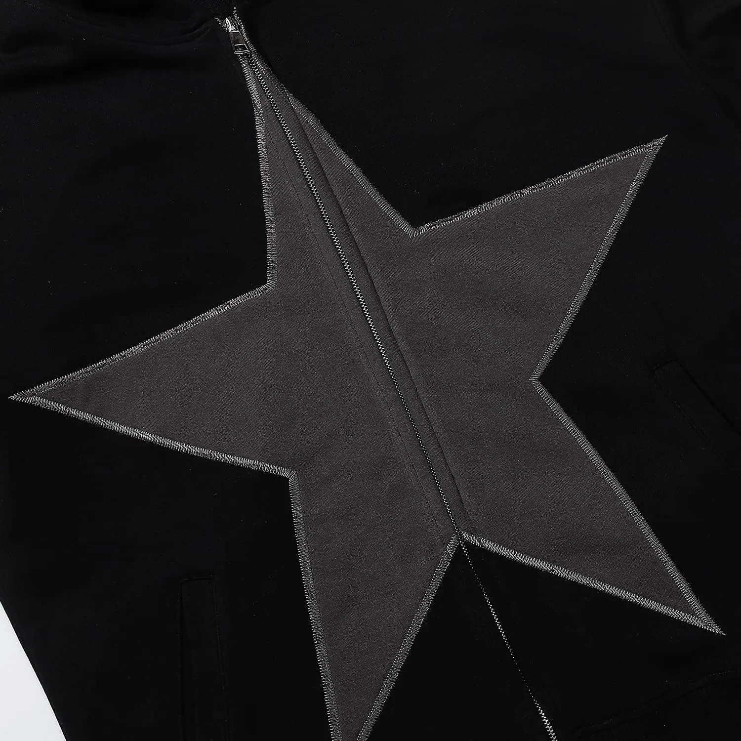YEOU Women Star Print Zip Up Loose Fit Hoodies Y2K Retro Harajuku Oversized Hip Hop Gothic Punk Sweatshirts