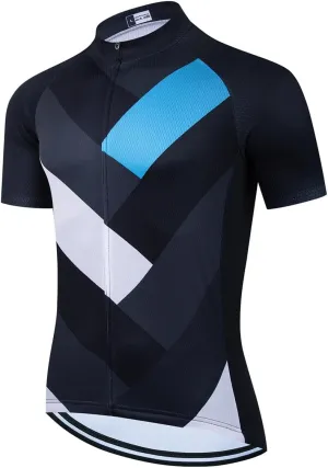 YIBIMOTTO Mens Full Zip Cycling Jersey 3 Rear Pockets Moisture Wicking Short Sleeve Quick Dry Biking Shirts