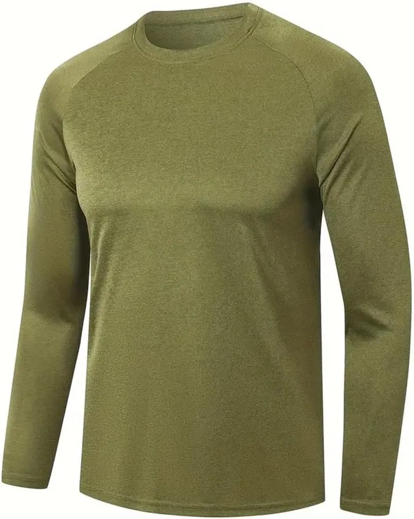 YIBIMOTTO Men's Solid Color Fishing Shirt Long Sleeve Quick Dry Tops Sun Protection Sports Clothing Multi Packs